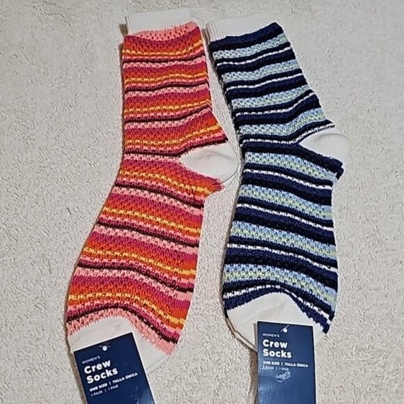 Old Navy Womens Crochet Crew Socks One Size New - Picture 2 of 9